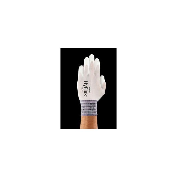 Polyurethane Coated Gloves, Polyurethane, Palm, 3 Abrasion Level, White, 7 12 PK